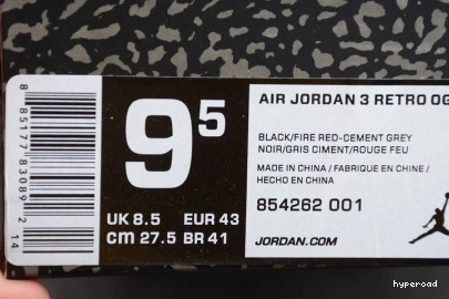 Hyperoad CEMENT” “BLACK JORDAN AIR 3 2018  0827